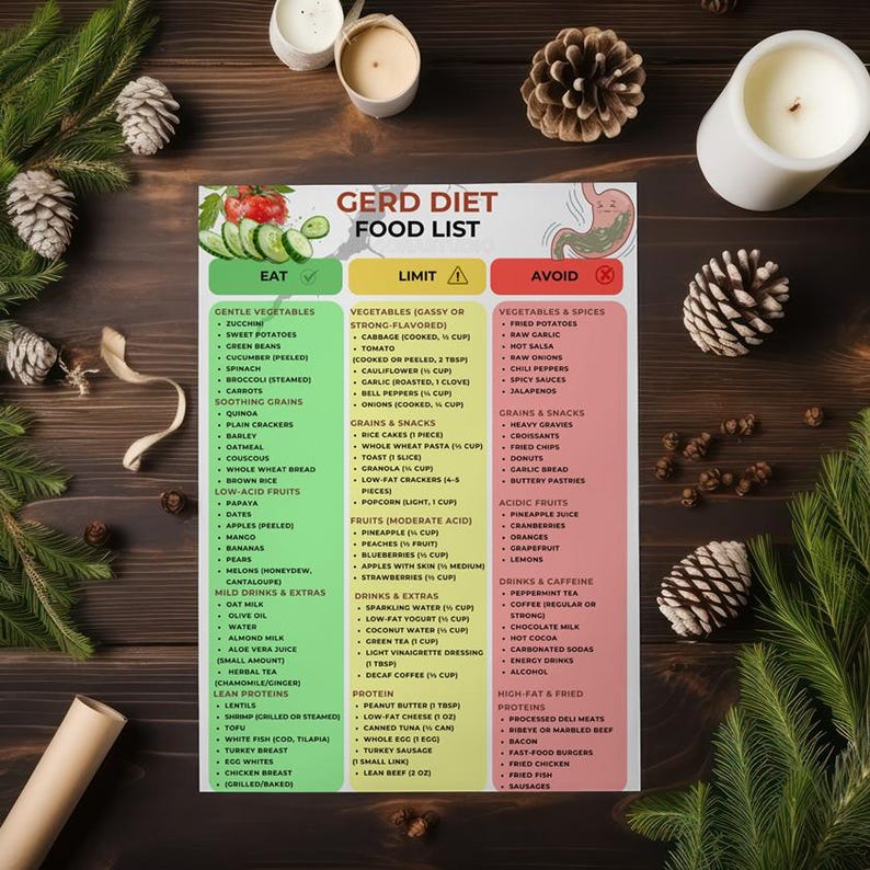 GERD Food Chart, GERD Diet Food List Printable, Acid Reflux Friendly ...