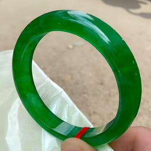 Unisex Solid Green Jadeite Jade Bangle |Jade Handmade  Jewelry|Natural Jade Gemstone Bangle Bracelet|Real Green Jadeite Bangle|Gift For Her