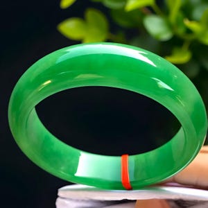 Unisex Real Green Jadeite Jade Bangle |Jade Handmade  Jewelry|Solid Natural Jade Gemstone Bangle Bracelet|Green Jadeite Bangle|Gift For Her