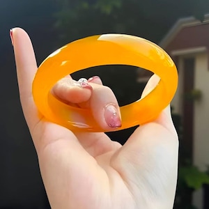 Brazalete de jade amarillo natural/brazalete de jadeíta amarilla/brazalete de jade unisex amarillo/joyería de jadeíta hecha a mano/regalo para ella