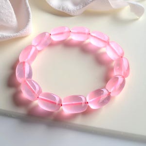 Original Pink Rose Quartz Bracelet|Healing Rose Quartz Gemstone Bead Bracelet|Quartz Beaded Bracelet|Handmade Rose Quartz Jewelry|Women Gift