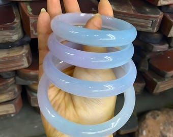 Natural!!! Violet Jade Bangle Bracelet For Women|Blue Jade Gemstone Bangle|Two Color Jade Bangle|Handmade Purple Jade Jewelry|Gift For Women