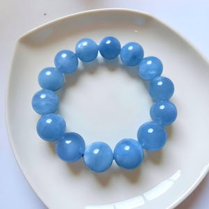 Naturbelassen!!! Blaues Aquamarin Armband|Aquamarin Edelstein Schmuck|Aquamarin Handgemachtes Armband|Heilendes Aquamarin Armband|Geschenk für Frauen