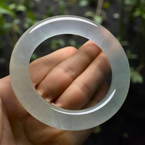 Unisex White Ice Original Jade Armreif|Heilender Jade Armreif|Handgefertigter Jade Armreif|Handgefertigter Jade Armreif|Geschenk für Sie