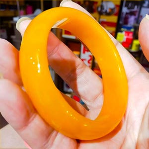 Brazalete de jade natural amarillo para mujer/Pulsera de jade amarillo/Brazalete de jadeíta amarillo/Joyería de jade hecha a mano/Regalo para mujer