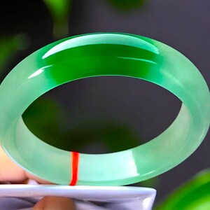 Original Green Jadeite Jade Bangle For Women|Jade Handmade  Jewelry|Healing Jade Gemstone Bangle Bracelet|Green Jadeite Bangle|Gift For Her