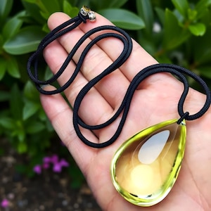 Natural Teardrop Citrine Pendant|Yellow Citrine Pendant Necklace|Yellow Citrine Gemstone Handmade Jewelry|Real Citrine Neckwear|Gift For Her