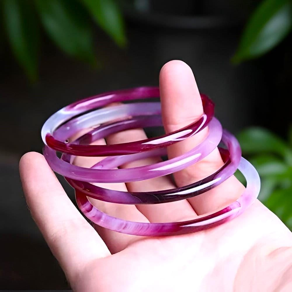 Natural Lavender Jade Bangle For Women|Violet Jade Gemstone Bangle Bracelet|Jade Stone Real Bangle|Handmade Thin Jade Jewelry|Gift For Her