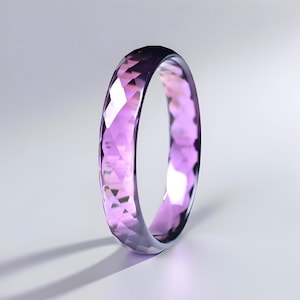 Natural Amethyst Quartz Bangle For Women|Purple Gemstone Bangle Bracelet|Faceted Lavender Amethyst Bangle|Handmade Amethyst Jewelry|Gift Her