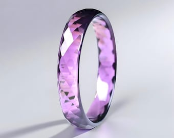 Natural Amethyst Quartz Bangle For Women|Purple Gemstone Bangle Bracelet|Faceted Lavender Amethyst Bangle|Handmade Amethyst Jewelry|Gift Her