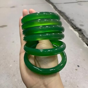 Original Green Agate Jade Bangle For Women|Jade Handmade Agate Jewelry|Agate Jade Gemstone Bangle Bracelet|Green Agate Bangle|Gift For Women