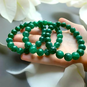 Natural Emerald Beads Bracelet|Green Emerald Beaded Gemstone Bracelet|Emerald Precious Bead Bracelet|Handmade Emerald Jewelry|Gift for Her