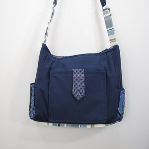 Necktie Messenger Bag Blue School image 8