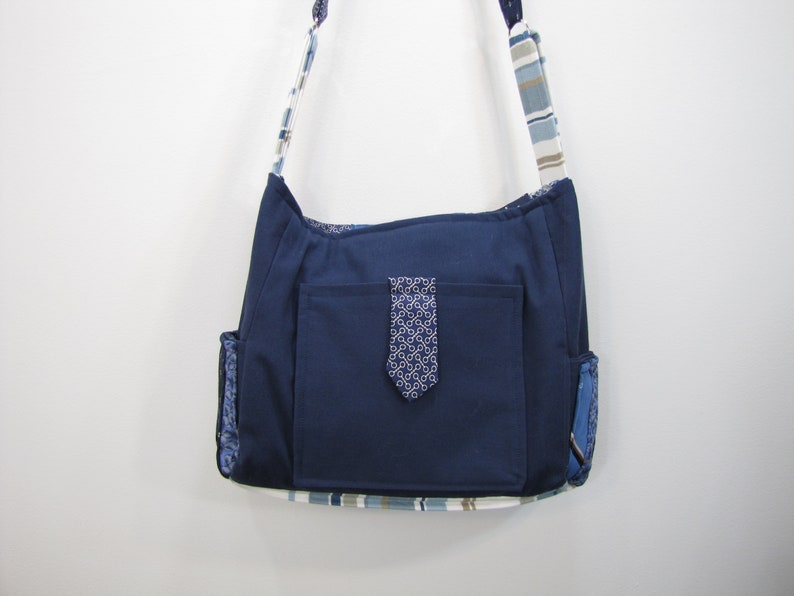 Necktie Messenger Bag Blue School image 8