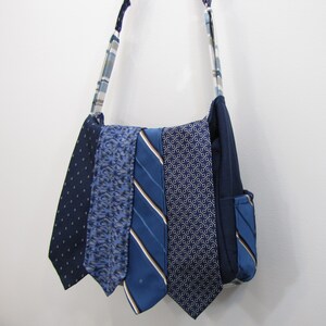 Necktie Messenger Bag Blue School image 4