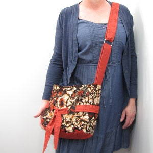 Red Batik Crossbody Sash Bag