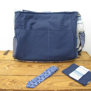 Necktie Messenger Bag Blue School image 7