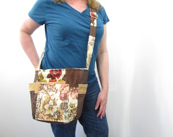 Hobo Shoulder Bag Or Crossbody Purse Flower Patch