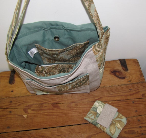 linen messenger bag
