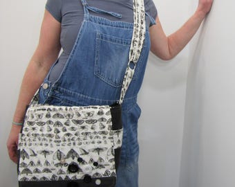 Messenger Bag Moth Specimens Black and White