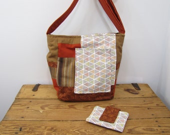 Hobo Shoulder Bag Or Crossbody Purse Geometric