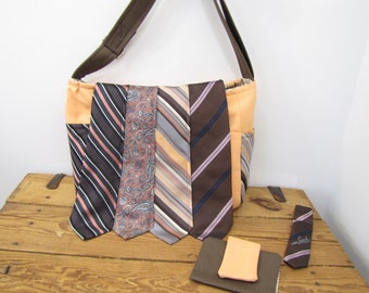 Necktie Messenger Bag Crossbody Purse Perfectly Peach