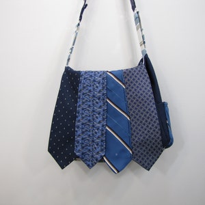 Necktie Messenger Bag Blue School image 6