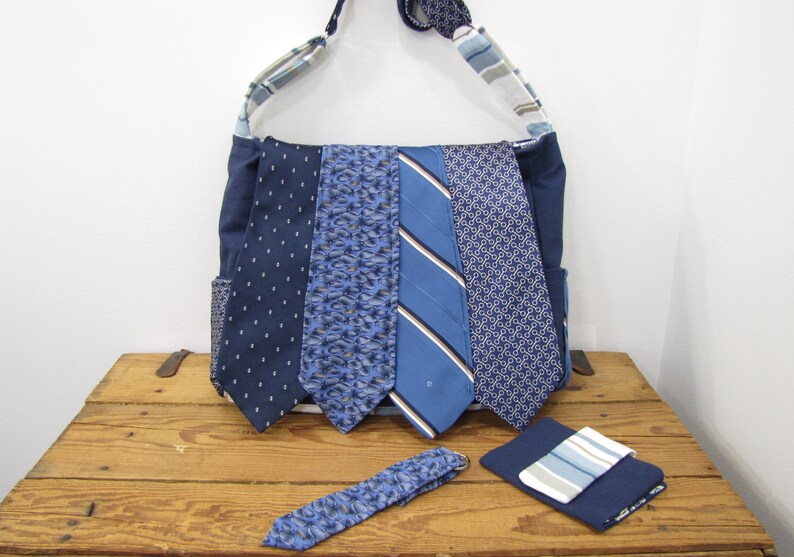 Necktie Messenger Bag Blue School image 2