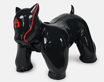 Silicone Bodysuit for Cosplay Costumes Dog Play Party Dress include a Hood