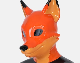 Silikon-Fuchsmaske für Cosplay-Kostüme, Vollkopfmaske in Fuchsform, 2 Farben erhältlich