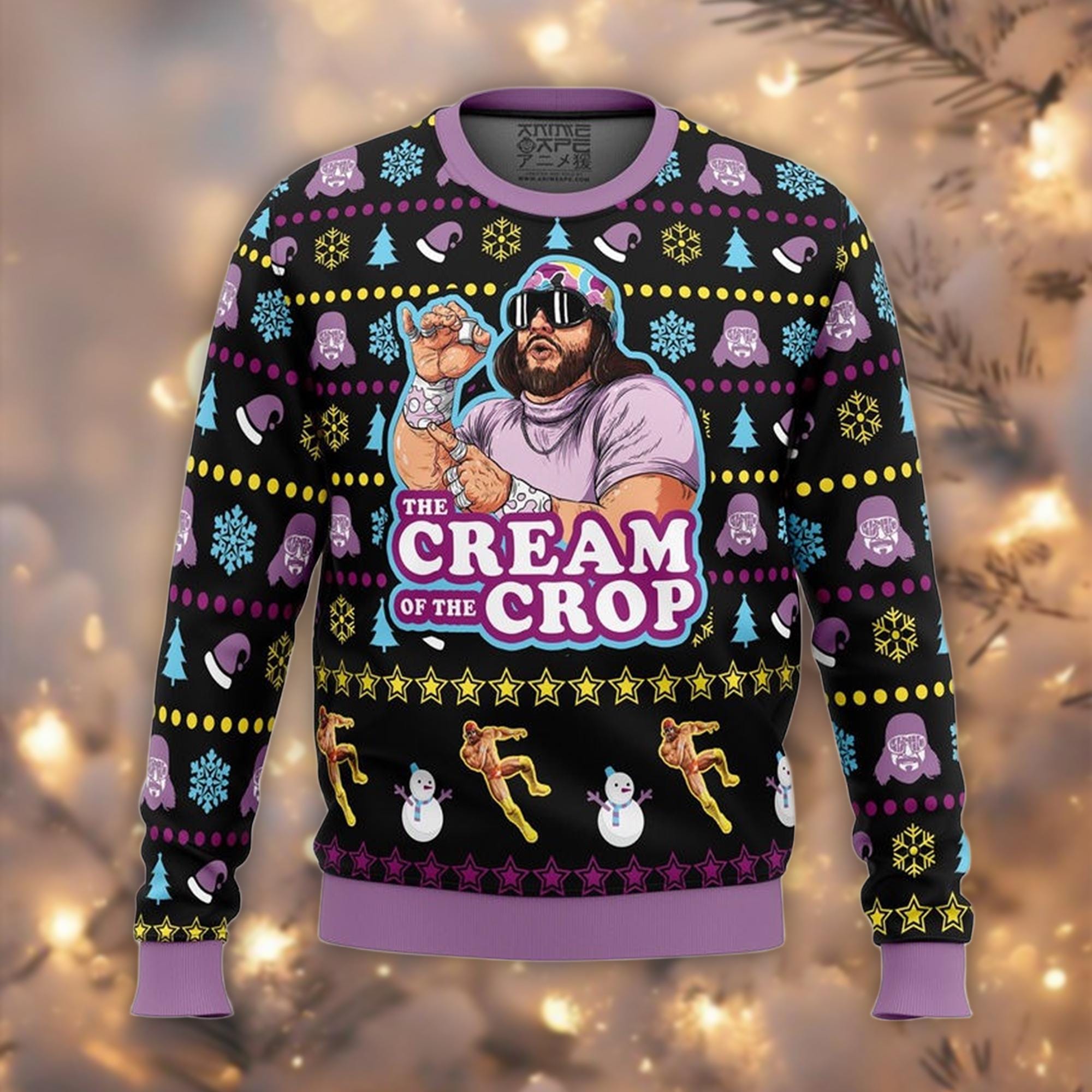 Discover The Cream Of The Crop Ugly Christmas Sweater, Funny Wrestling Jumper, Retro Sports Fan Gift