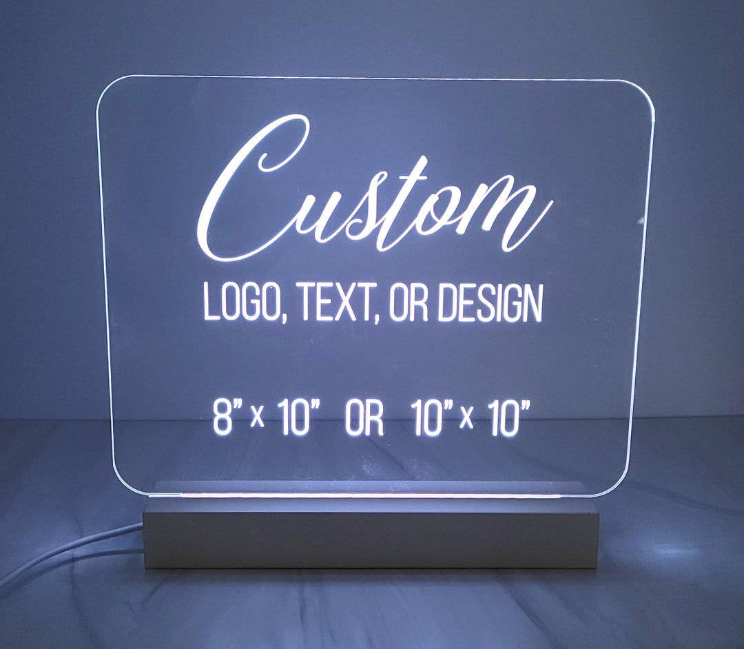 Led Signature Custom LED Sign With Your Logo or Design, Color Changing Acrylic Light ...
