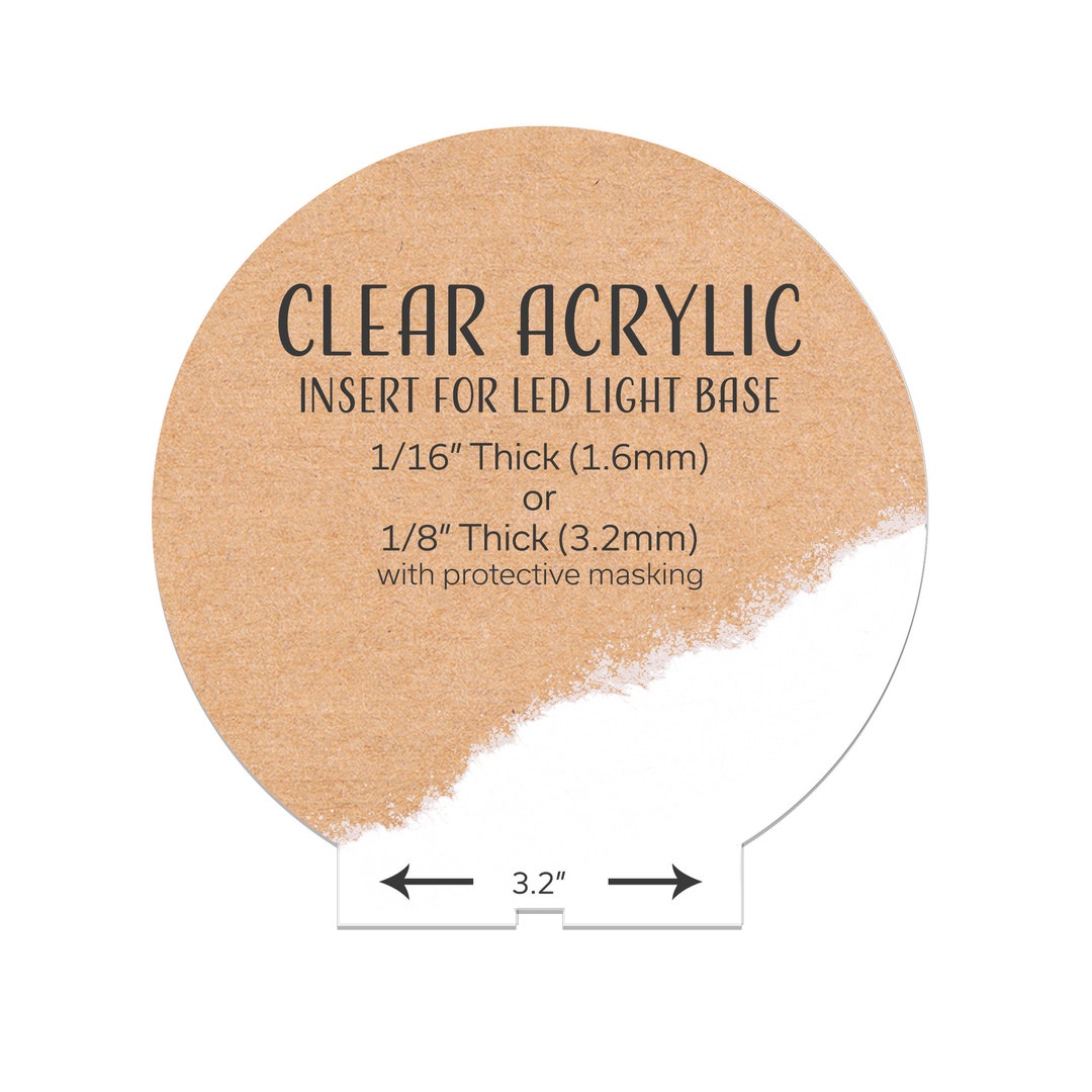 4 6x6 Circle Acrylic Blank Inserts for 80mm Base, Blank Acrylic Sign