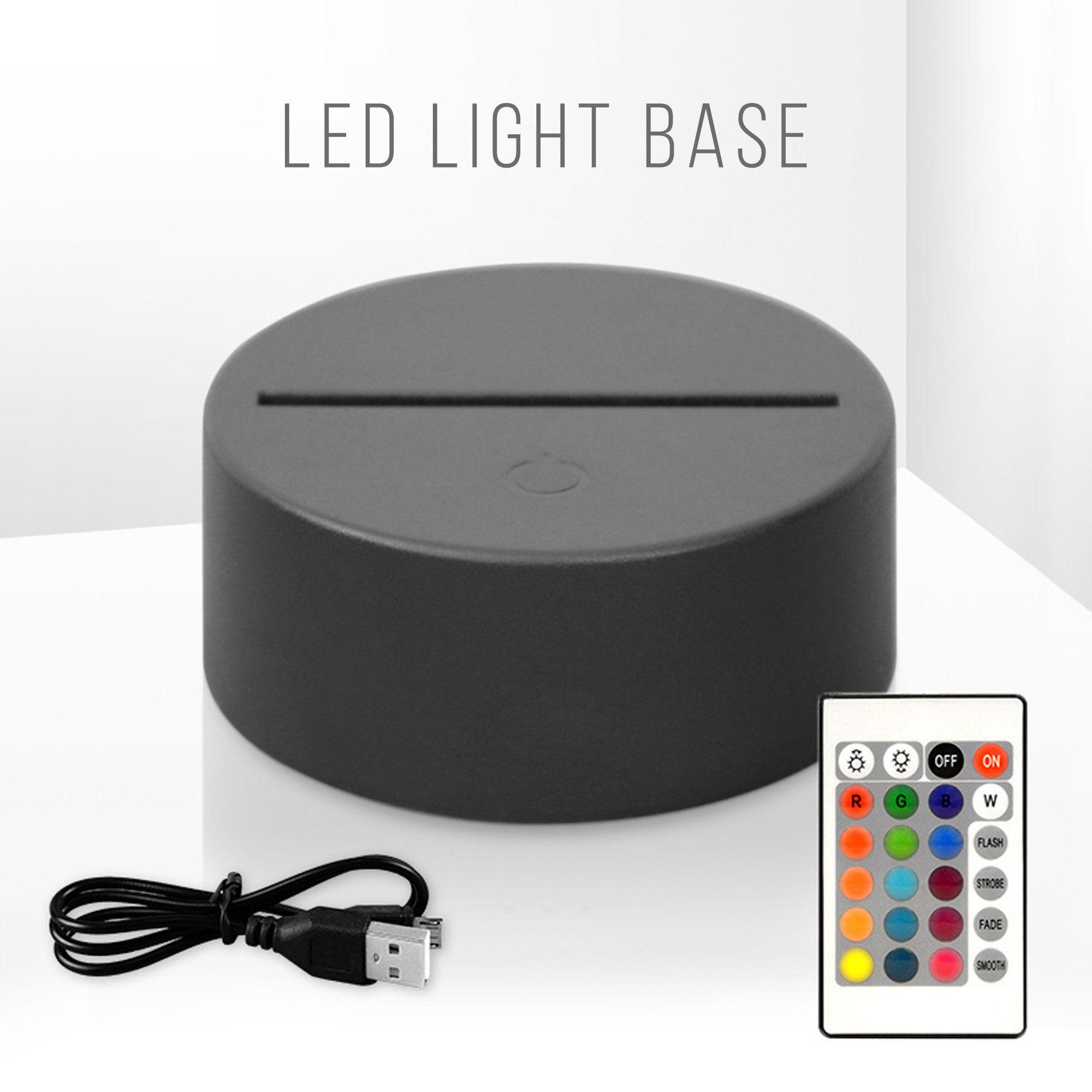 LED Light Base black Acrylic Light Base 80mm DIY Acrylic Etsy