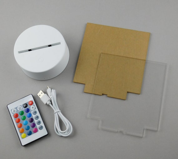 LED Light Base with 2 Blank Acrylic Insert DIY Kit for Etsy