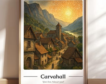 Póster de Eragon de Carvahall / Impresión digital de arte mural de viajes fantásticos / Ciclo de la herencia, regalo de Christopher Paolini