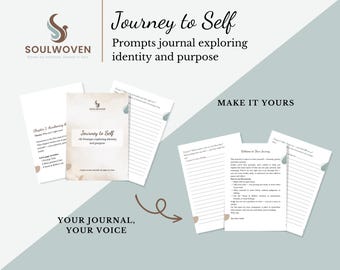 Journey to Self, Guided Journal Printable, 25+ Prompts for Self Discovery & Reflection, Digital Download