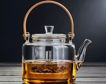 Glass teapot | High-temperature resistant teapot | Electric ceramic stove kettle | High borosilicate teapot with handle | Christmas gift