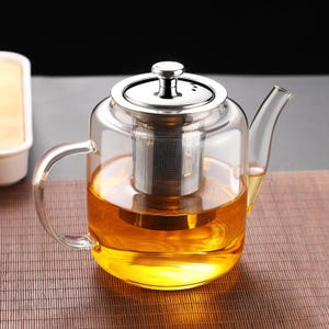 Glass teapot | tea infuser | heat-resistant glass flower teapot | Kung Fu tea set | tea and water separation teapot | kettle