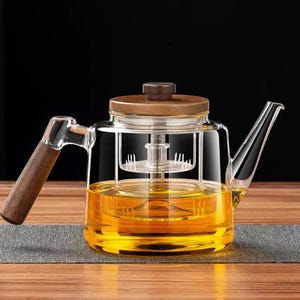 Glass steaming teapot | integrated teapot | | heat-resistant glass kettle | flower teapot | tea party set | afternoon tea set