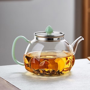 Glass teapot | High-temperature resistant tea maker | Tea and water separation teapot | Flower teapot | High borosilicate kung fu tea set
