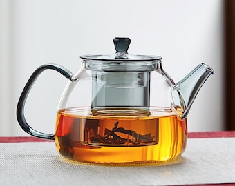 Glass teapot | High-temperature resistant glass teapot | High borosilicate teapot with water separator | Electric ceramic stove kettle