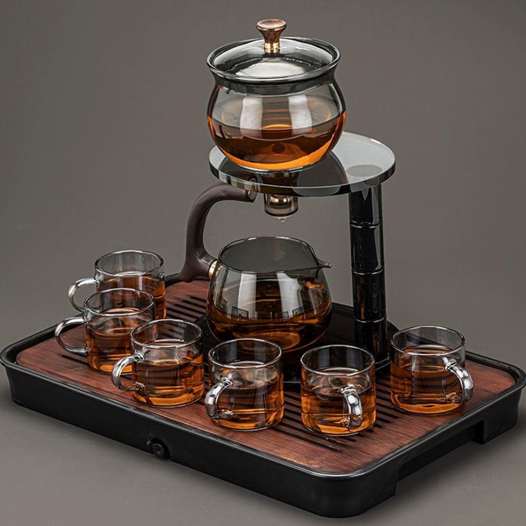 High-temperature Resistant Glass Automatic Tea Set | Creative Magnetic ...