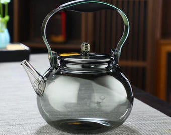 Borosilicate glass teapot | steaming and boiling tea infuser | heat-resistant glass teapot | stovetop teapot | electric ceramic stove kettle