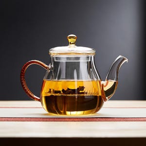 Liten tekanna i glas | Värmebeständig tekanna i glas | Tekanna med separerande te och vatten | Liten tekanna med högt borosilikatinnehåll | Kung Fu-teservis