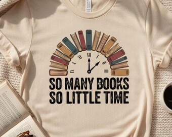 Diseño de camiseta para amantes de los libros / Tantos libros PNG (Descarga digital)