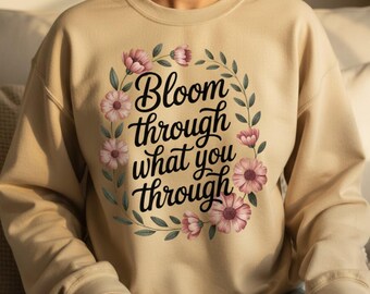Diseño de camiseta con frase inspiradora y estampado floral (Descarga digital)