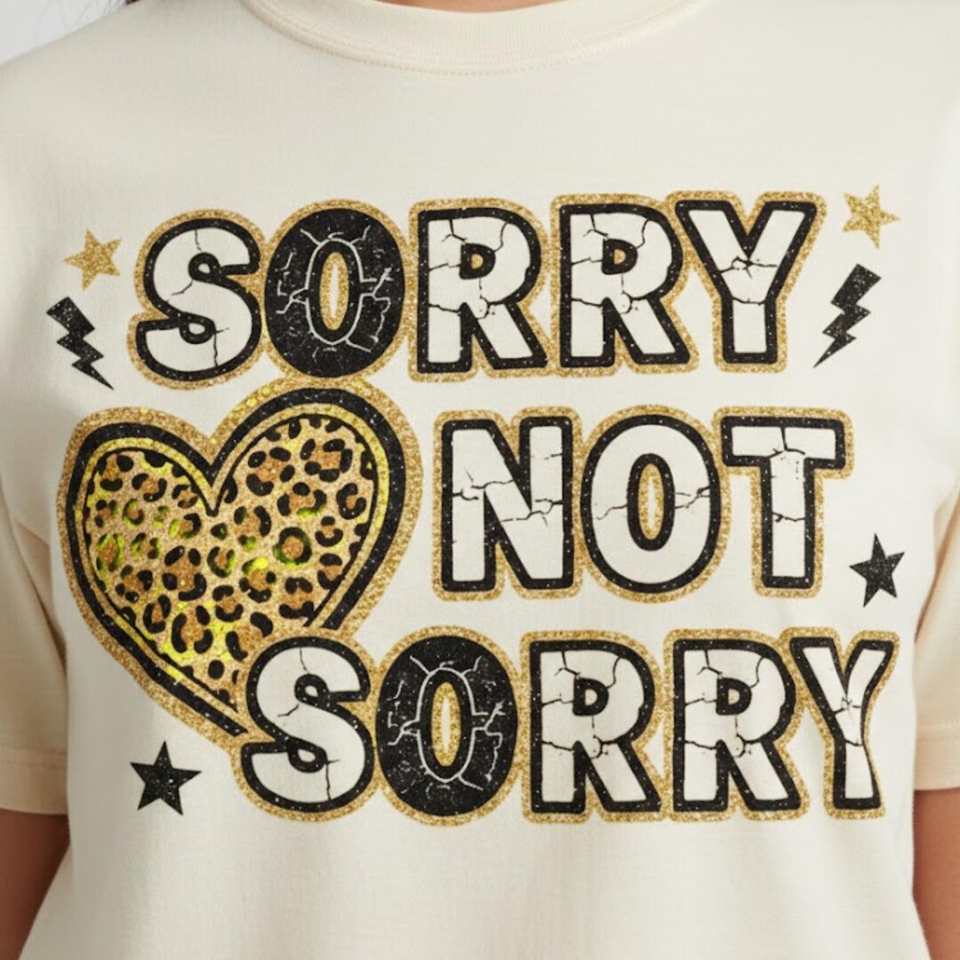 Sorry Leopard Sorry Not Sorry Graphic PNG | Leopard Print Heart Shirt Design - Etsy