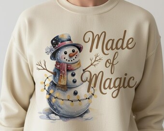 Diseño de camiseta de muñeco de nieve en acuarela / PNG navideño de invierno (descarga digital)