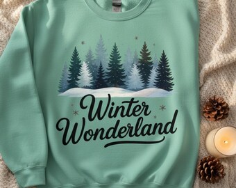 PNG de paisaje invernal mágico / Diseño de camiseta de bosque navideño acogedor (descarga digital)